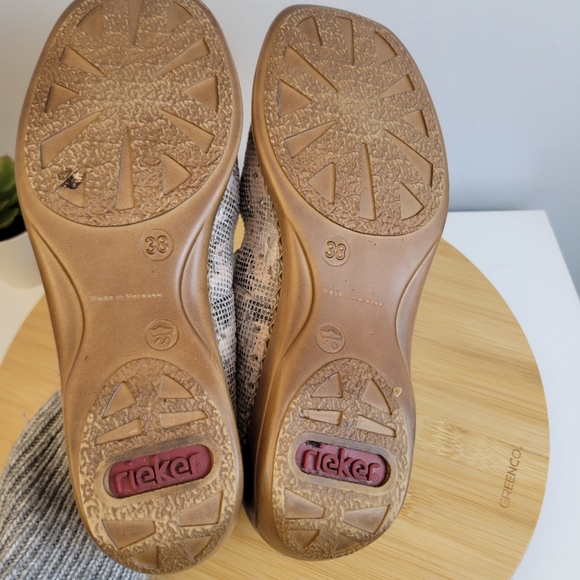 RIEKER Doris anitstress metallic leather perforated square toe Mary Jane shoes - Picture 12 of 16